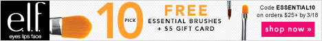 pick 10 free essential brushes and get a $5 gift card