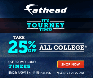 Take 25% off all college products at Fathead