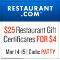 $4 for $25 Restaurant Gift Certificates