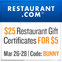 $5 for a $25 Restaurant.com Gift Certificate