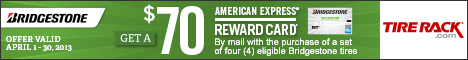 Bridgestone, Get a $70 Reward Card
