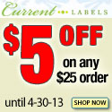 Save $5 on All CurrentLabels.com Orders Over $25