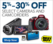 5%-30% Off Select Cameras, Camcorders and Accessories, Plus Free Shipping