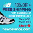 10% off your order with the purchase of a Cross-Training shoe