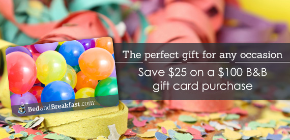 Save $25 on the BedandBreakfast.com Gift Card
