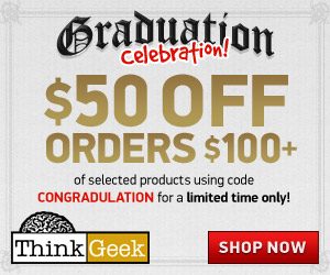 $50 off when you spend over $100 on graduation celebration items