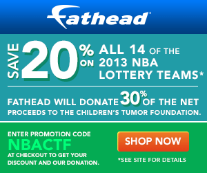Save 20% On All 14 Of The 2013 NBA Lottery Teams, While Helping The Children's Tumor Foundation