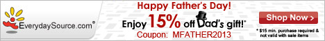Enjoy 15% off $15 Purchase On Dad's gift