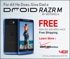 Free Blue RAZR M from Verizon Wireless