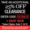 Take an Additional 25% Off Clearance at BareNecessities.com
