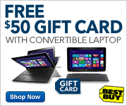 Free $50 Gift Card with Purchase of a Convertible Laptop, Plus Free Shipping