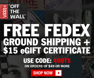 Free Fedex Ground Shipping + a $15 eGift certificate when you spend $49 or more
