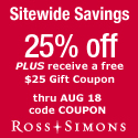 Save 25% off + $25 Gift Coupon