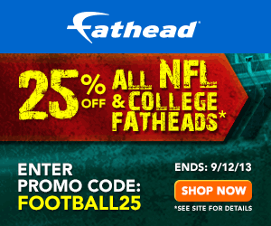25% Off All NFL & College Fatheads