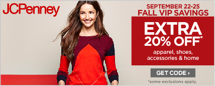 Receive an extra 20% off on apparel, shoes, accessories & home