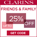 Clarins Friends and Family: Buy 1 item, get 15% off; Buy 2 items, get 20% off; Buy 3 items, get 25% off
