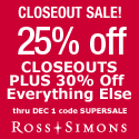 25% Off Closeouts Plus 30% Off Everything Else