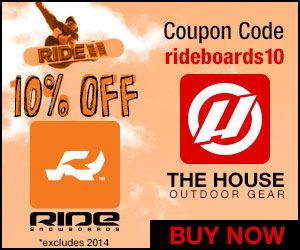 Take an Additional 10% Off All Ride Snowboards