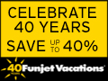 Save up to 40% when you book a Funjet Vacation to any destination and travel before April 19th! Or, save up to $150 when you travel beyond April 20th!