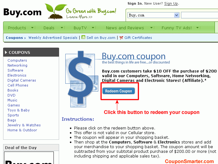 buy.com coupon page